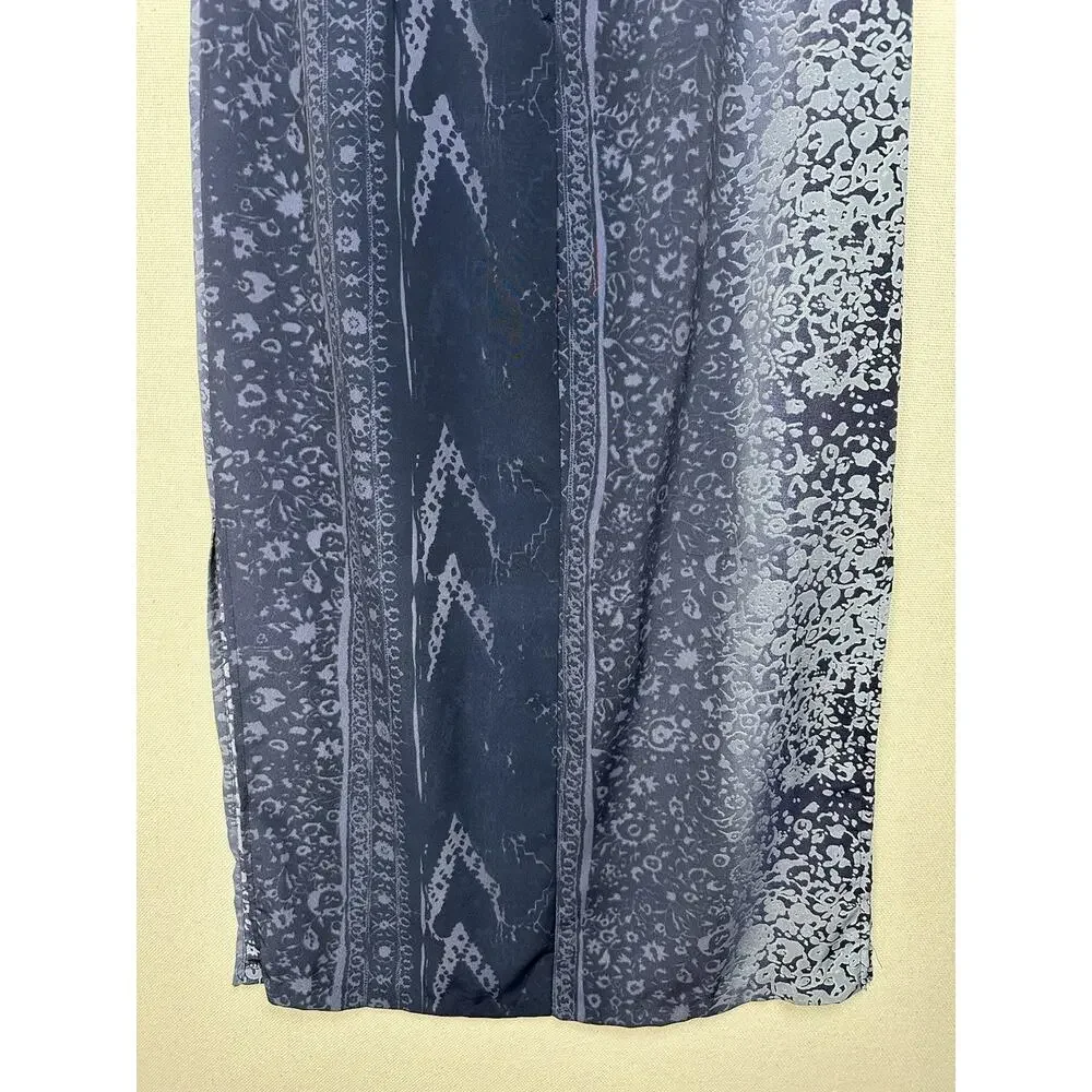 Velvet Peach Cotton Blend Straight Midi Skirt Size 14‎ Multicolored Ombré Career